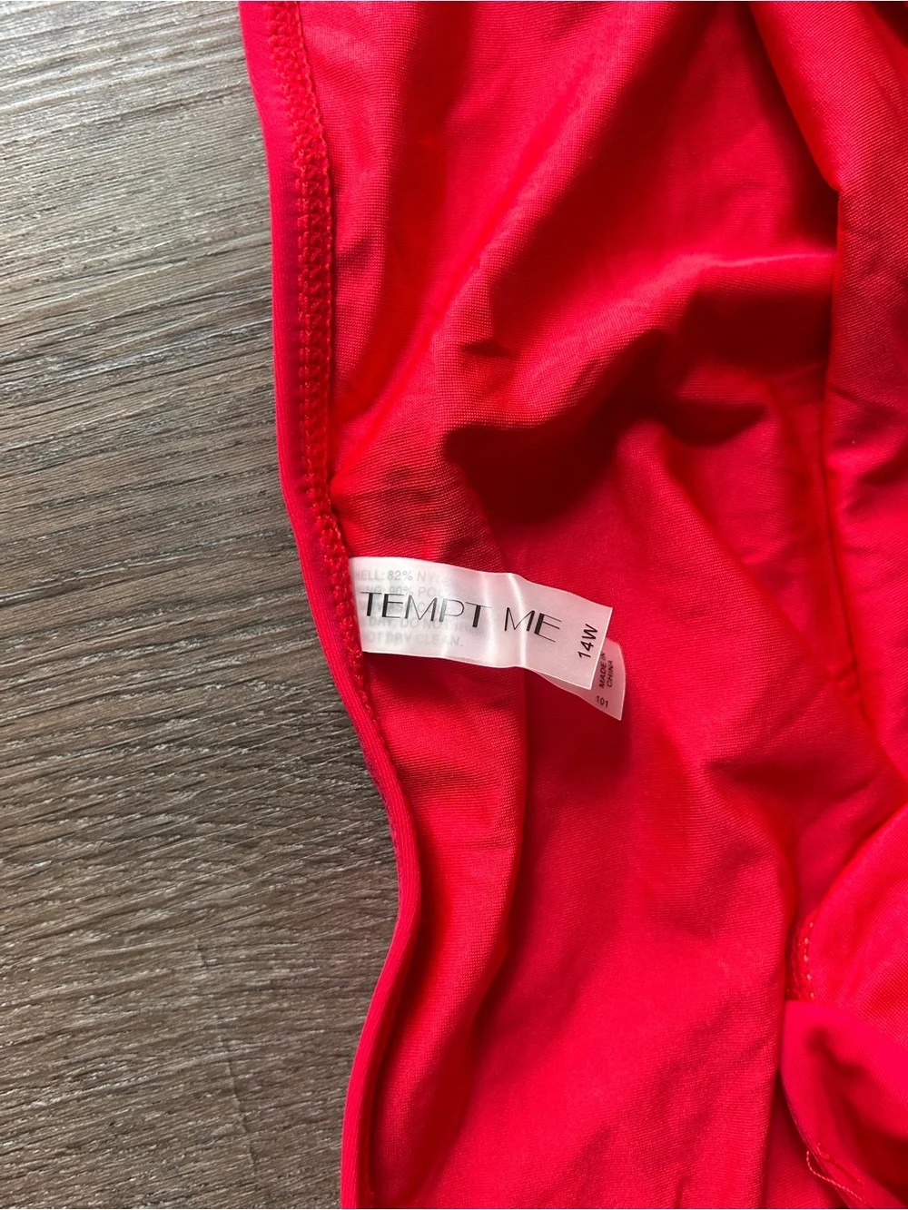 Tempt Me Bikini Bottom Womens Plus Size 14W Red Solid Side Tie Mid Rise